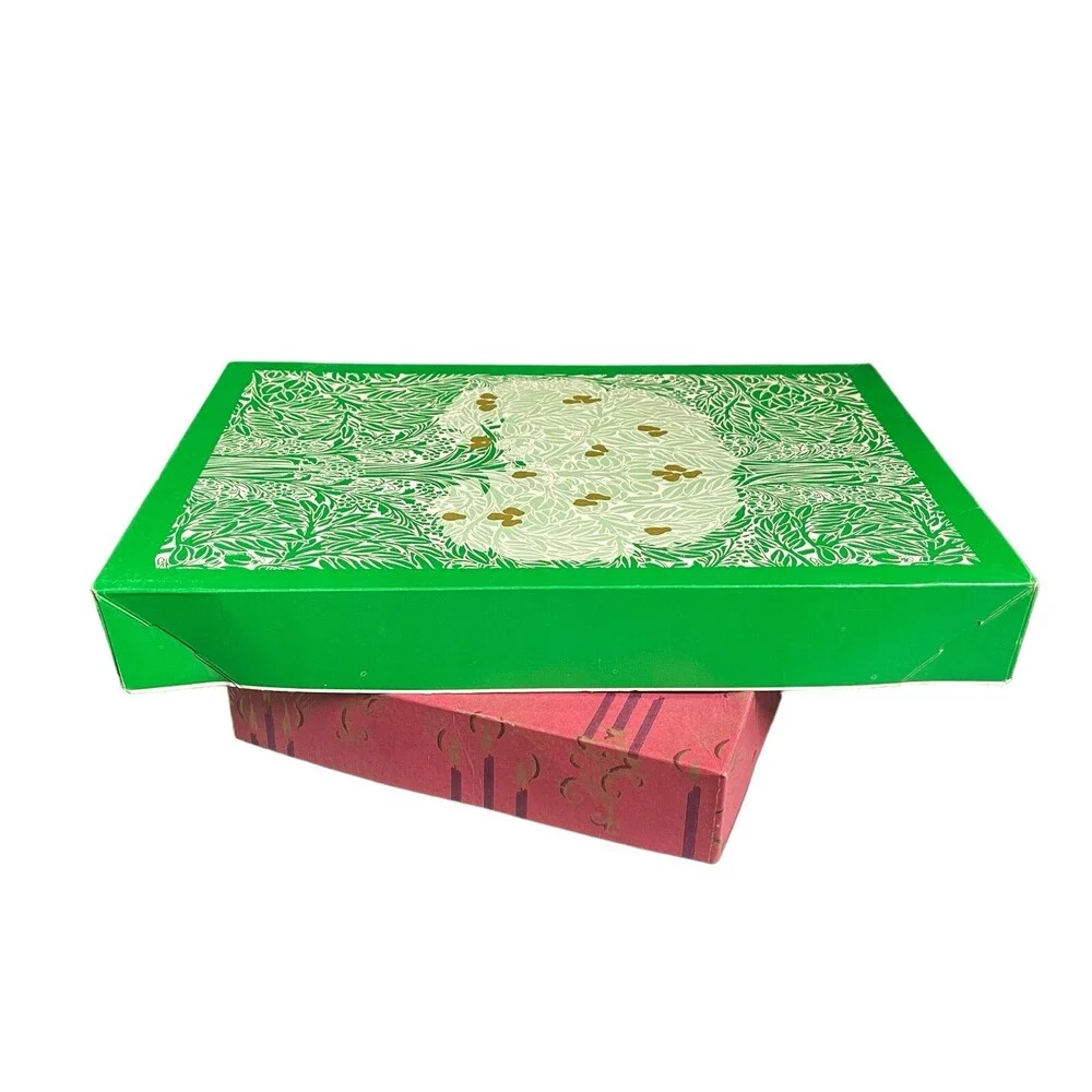 Set 2 VTG 50s 60s Christmas Department Store Shirt Size Cardboard Gift Boxes